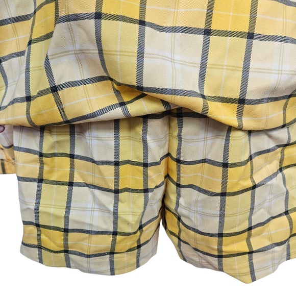 Y2K Forever 21 Yellow Plaid Cherry Embroidered Pleated Mini Skort Women's Medium - Picture 7 of 10